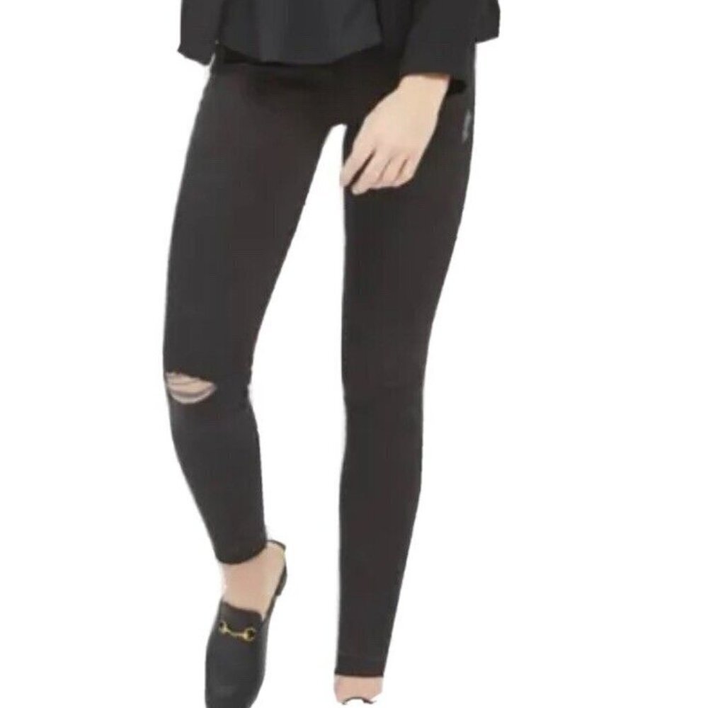 NEW w/Tags SPANX Vintage Distressed Pull-On Ankle Jeans, Black, Medium